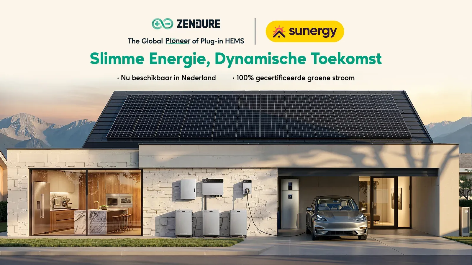 Beeld bij het Zendure en Sunergy persbericht over het gezamenlijke thuisbatterij-aanbod in Nederland (29 mei 2026)